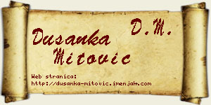 Dušanka Mitović vizit kartica